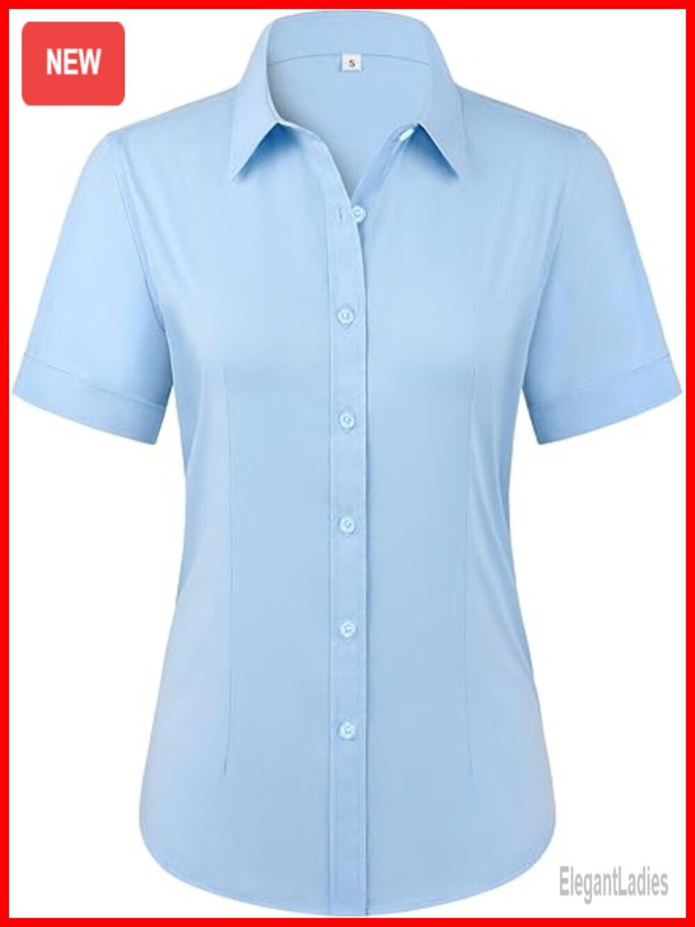 Womens Stain Shield Wrinkle Free Short Sleeve Button Down Shirt Blouse